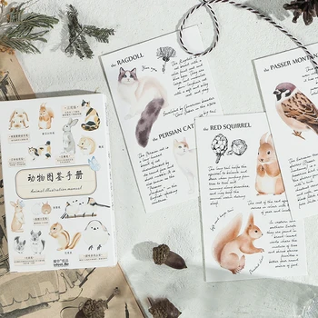 30szt zwierząt ilustrowany przewodnik styl karty jak zaproszenie na imprezę DIY biżuteria gift card komunikat karty z pozdrowieniami