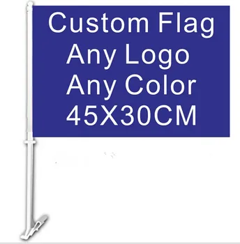 30x45 cm okno samochodu flaga, niestandardowy flaga, dowolny kolor, dowolny logo jakości poliestru z masztem darmowa wysyłka