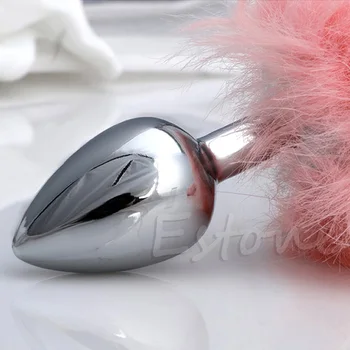 35 cm romans dorosła miłość produkt różowy Lisi Ogon, grzbiet metalowy widelec seks analny zabawki gorąca wyprzedaż