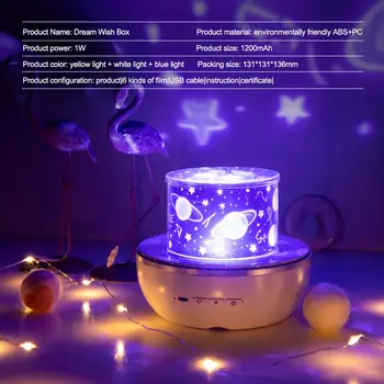 360 obrotowy wielokolorowy zmiana led akumulator gwiaździste niebo projektor światła miga Gwiazda dzieci prezenty dla dzieci