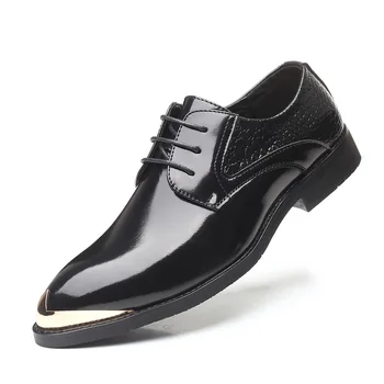 38-48 metal toe buty męskie firmy Stylowe męskie wygodne modne buty męskie skóra zasznurować buty biurowe