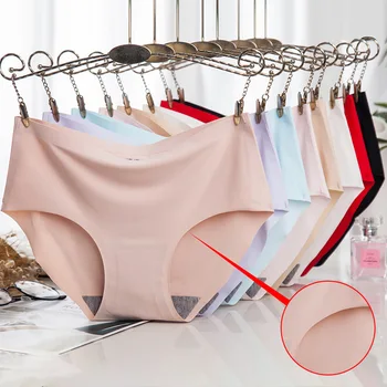 4/PCS 2020 nowy rozmiar M-6XL sprzedaż Ice Silk Style Underwear Women Sexy Ladies Girls bezszwowe majtki figi Intimates factory