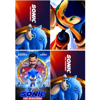 4 szt./kpl. Sonic Poster Anime Figure Toys Sonic The Hedgehog plakaty Home Decor PVC Action FigureToy dla dzieci prezent