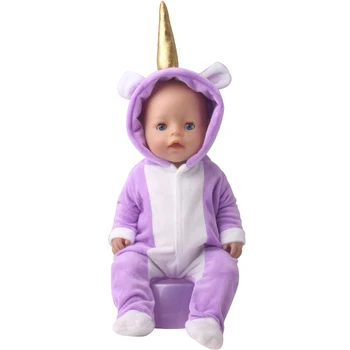 40-43 cm amerykański chłopiec lalki ubrania Jednorożec kolorowy ogon garnitur nowonarodzony potwór dla dzieci zabawki akcesoria pasują 18 cali dziewczyny prezent zf33