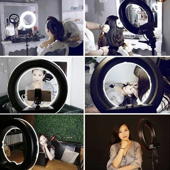 416LEDs 18 Inchs Led Ring Lamp+PTZ+phone clip Adjustable Youtube Live Video Photographic Products Fill Light Selfie Ring Lamp