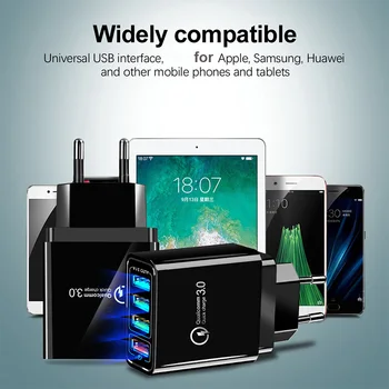 48W 3.1 A Quick Charge 3.0 USB Ładowarka dla iPhone X XS 7 Samsung Huawei P20 Xiaomi Mobile Phone Charger Fast Charger Wall Charger