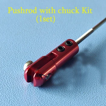 4SETS DIY RC Boat/Aircraft Model Accessories M2 Thread Metal Push Pull Rod with Aluminum Chuck Assembly Servo Linkage+Clamp Kit