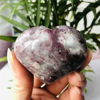 5 cm naturalny kwiat śliwki turmalin serce Kryształ Kamień mineralny próbki Kryształ Kamień