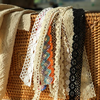 5 m/lot kolor beżowy patchwork bawełnianej вязаное koronka Wstążka poprawiny rzemiosło odzież do szycia tkaniny DIY ręcznie robione koronki MY490