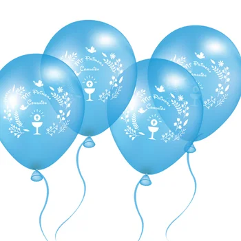 50 szt. 10-calowy kolorowy hiszpański logo Mi Primera Comunion balony dla chłopca i dziewczynki 1-e Komunia Święta Deciration balony