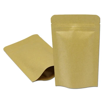 50 szt./lot 11*18,5 cm folia aluminiowa Self-Seal torby Doypack Foods Package torby brązowy papier pakowy Ziplock torby worki do Świąt bożego narodzenia