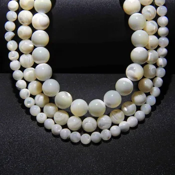6-10 mm, naturalny, elegancki okrągły biały wolny Трохус Shell koraliki do wyrobu biżuterii handmade DIY bransoletka naszyjnik kolczyki