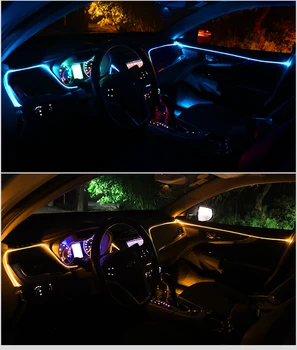 6 m 10 m RGB światłowodowe atmosferyczne lampy samochodowy wnętrze rozproszone światło dekoracyjne do Audi A4 B6 B7 B8 A6 C5 C6 C7 A3 A5 Q3 Q5 Q7 TT