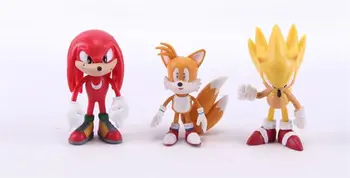 6 szt./lot Sonic the Hedgehog PVC figurka kolekcja model zabawki