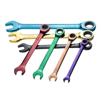 7-masa kolorowy Zapadkowy klucz wielofunkcyjny Двухцелевой otwarty koniec regulowany klucz ręczny zestaw narzędzi 8-19 mm klucz Torx