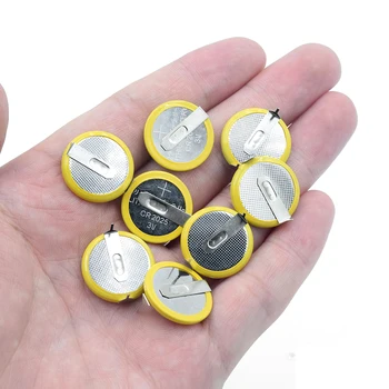 8pieces Yellow+silver 3v CR2025 Button 150mAh Coin Cell CR2025 Battery 2 lutowniczych do lutowania do słownika elektronicznego Medical Device Clock