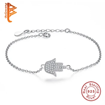 925 srebro CZ Fatima handmade bransoletka charms betonowa sześciennych Cyrkon Hamsa bransoletki regulowane dla kobiet luksusowe biżuteria