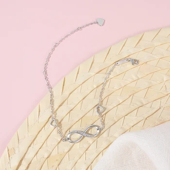 925 srebro NIESKOŃCZONOŚĆ Bransoletki dla kobiet regulowane bransoletki przyjaźni i bransoletki ślubne pomysły na prezenty(JewelOra BA102057)