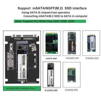 97x65x5mm mSATA/NGFF M2 to SATA adapter konwerter NGFF SSD mSATA na SATA III adaptery obsługują połowę wielkości i pełny rozmiar mSATA SSD