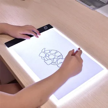 A5 USB Powered Ultra-thin LED Drawing Board Pad Animation Tracing Light Box Lightbox Tablet Blank Canvas with 3 level Dimming