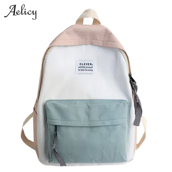 Aelicy 2020 Women Large Capacity Bag Wet Bag Solid Color Wodoodporny Nylon Torba Casual Backpack Lovely School Bag Big Organizer