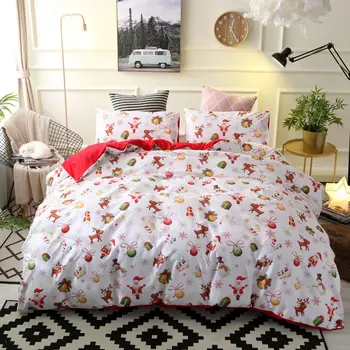 Aggcual happy Christmas santa gift beding set luxury Quilt cover 3d printing duvet cover set queen home textile pillowcase be54