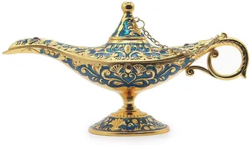 Aladyn Dżin Lampa Vintage, Eleganckie Ozdoby Domowego Stołu Magiczna Wspólnego Orient Szczęśliwy Pragnienie Banku Butelka Dekoracyjny Shui 2021
