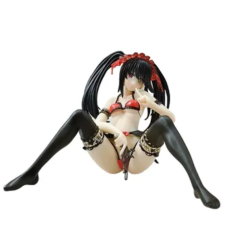 Anime Date A Live Kurumi Tokisaki Sitting Ver. Seksowne Dziewczyny PVC figurka działania model lalki zabawki