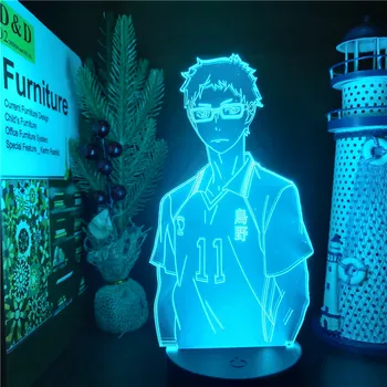 Anime Haikyuu KEI TSUKISHIMA 3D Lamp LED Night Light For Kids Bedroom Decor Nightlight RGB Colorful Table Lamp Manga Xmas Gifts