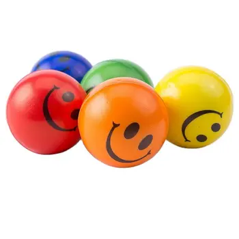 Antystresowy piłkę osoba zmniejsz stres emocjonalny ćwiczenie stres pianki Pu balony śmieszne zabawki dla dzieci 6szt 6.3 cm pomarańczowy,czerwony,żółty