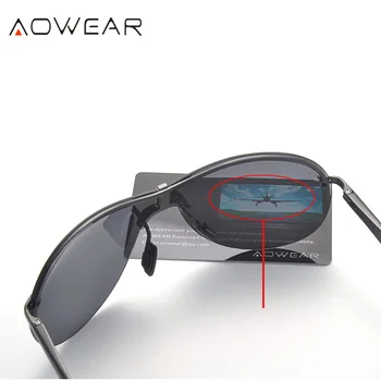 AOWEAR 2018 marka projektant męskie okulary polaryzacyjne mężczyźni na przewymiarowany okulary bez oprawek moda męska odkryty okulary Przeciwsłoneczne 8015