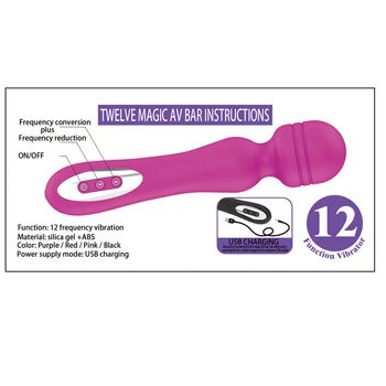 AV Stick wibrator różdżka masażer damska masturbacja stymulator łechtaczki USB ładowanie dorośli seks produkty sex zabawki dla kobiet