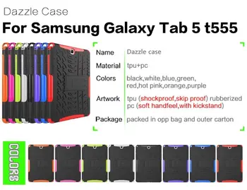 Bardzo wydajna solidna podwójna ochronna hybrydowa podstawa TPU PC Cover Case dla Samsung Galaxy Tab A T550 /T555 Case Cover