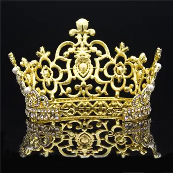 Barokowy wielki tiara wielkie spektakle korony nakrycie głowy Kryształ opaska na głowę diadem sukienka piękna ozdoba do włosów, akcesoria ślubne