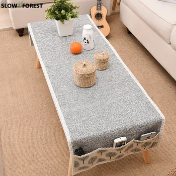 Bawełna i len tkane prostokątny stolik obrus wielofunkcyjny obrus telewizor lodówka pokrywa ręcznik dekoracji pokoju