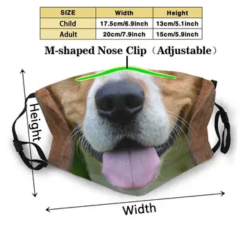 Beagle Moda Druku Wielokrotnego Użytku Śmieszne Pm2.5 Filtr Usta Maska Do Twarzy Uśmiech Zabawna Maska Maska Do Twarzy Kwarantannie Społecznego Dystansowania