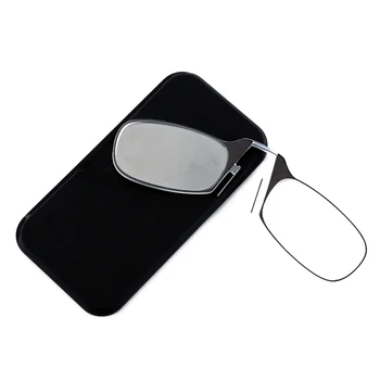 Beznogi zacisk nosa okulary do czytania zarówno dla mężczyzn jak i dla kobiet przenośny futerał na okulary może być przymocowany do osłony telefonu +2.00