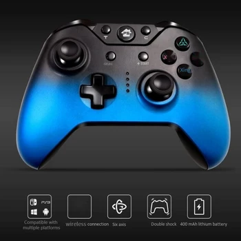 Bezprzewodowy kontroler Gamepad z podwójnej wibracji, stopniowego kolorów efektem dla Switch,PS3,PC,PC360,Android itp
