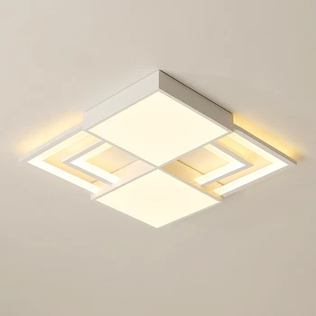 Biały kwadrat nowoczesne lampy led lampy sufitowe oświetlenie wewnętrzne metal+akryl sufitowe do sypialni lampa sufitowa oprawa plafonnier