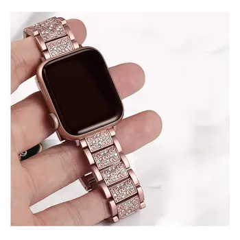 Bransoletka Bransoletka dla Apple Watch Band 6 mc Series 6/5/4/3/2/1 pasek do Apple Watch SE 44 mm 40 mm 42 mm 38 mm Bling Metal Bands