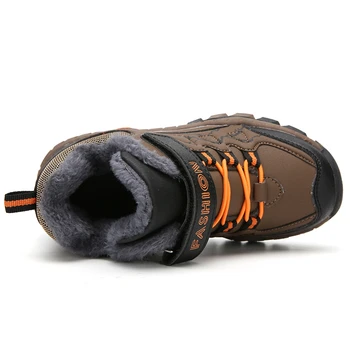 Buty dla dzieci zimowe gwint turystyczne ciepła aksamitna wodoodporne buty TPR amortyzacja trekking chłopców buty dla Dzieci buty do biegania