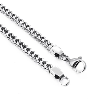 CHIMDOU bransoletki dla mężczyzn krawężnik wyciąć kwadratowy skrzynia łańcuchy ze stali nierdzewnej fajny modny 22 cm 4 mm damska biżuteria AB240