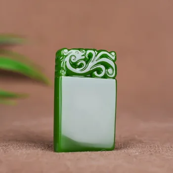 Chiński naturalny zielony nefryt Pixiu Safety wisiorek naszyjnik handmade moda Urok biżuteria amulet dla mężczyzn kobiet szczęśliwy prezenty