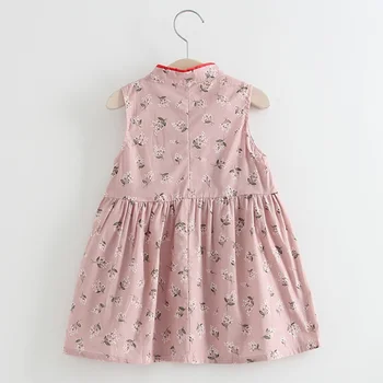 Chiński styl Sukienki dla dziewczynek, ubrania dla Dzieci ładny kwiat wydruku sukienka Vintage Cheongsam sukienki Qipao odzież Dziecięca