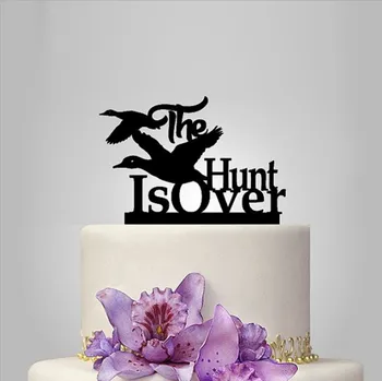 Ciekawy Czarny Akrylowy Wedding Cake Topper 
