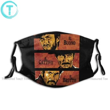 Clint Eastwood Mouth Face Mask The Good The Bad And the Ugly Facial Mask Funny Kawai z 2 filtrami dla dorosłych