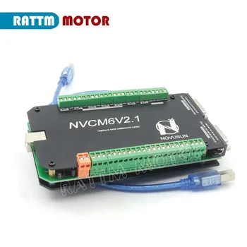 CNC kontroler 6 osi NVCM6V2.1 125 khz MACH3 USB Motion Control Card dla silnika krokowego serwomotor i kabel USB