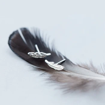 Colusiwei nowa dostawa proste małe pióro kolczyki pręta 925 srebro mody małe uszy wykwintne biżuteria dla dziewczyn kobiet
