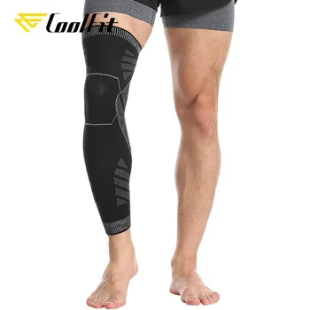 CoolFit elastyczny oplot bezproblemowa obsługa kolana nawias długa neuropatia kompresji noga rękaw grzałka do jazdy na rowerze, jogging fitness legginsy