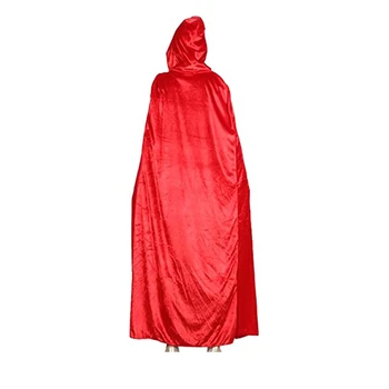Cosplay kostiumy na Halloween unisex damski garnitur pełna długość zgnieciony aksamit peleryna z kapturem S-2XL czerwony czarny biały fioletowy niebieski